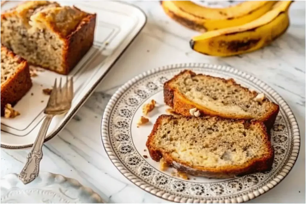 What Are Other Variations Of Banana Bread? A sliced loaf with chocolate chips and nuts.